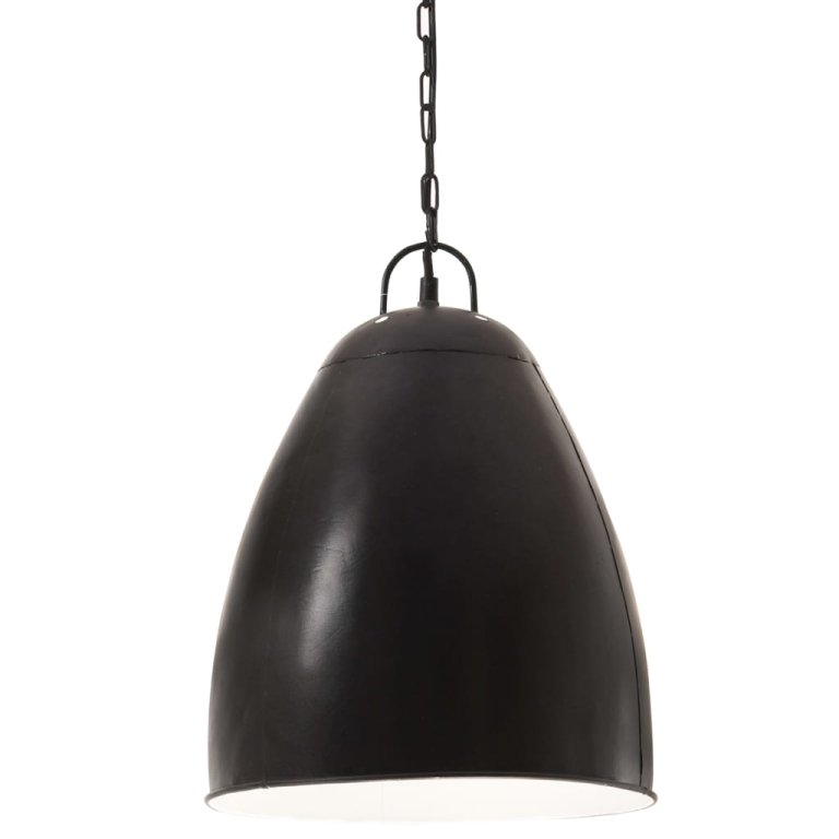 Lampă suspendată industrială, negru, 32 cm, E27, rotund, 25 W