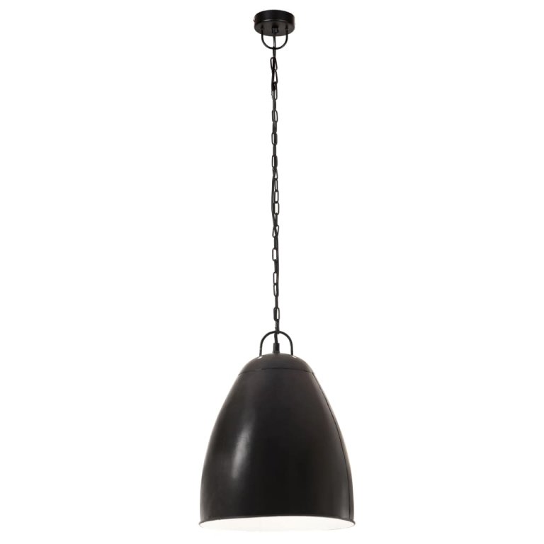 Lampă suspendată industrială, negru, 32 cm, E27, rotund, 25 W