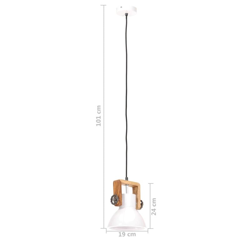 Lampă suspendată industrială, 25 W, alb, 19 cm, E27, rotund