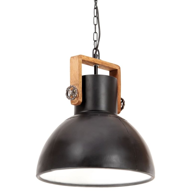 Lampă suspendată industrială, negru, 40 cm, 25 W, rotund, E27