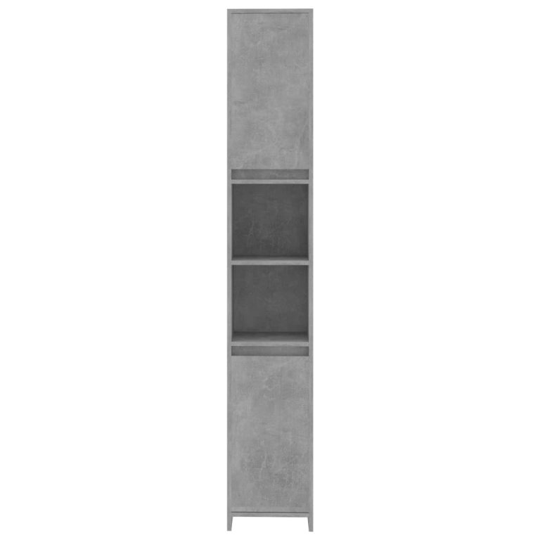 Dulap de baie, gri beton, 30x30x183,5 cm, lemn prelucrat