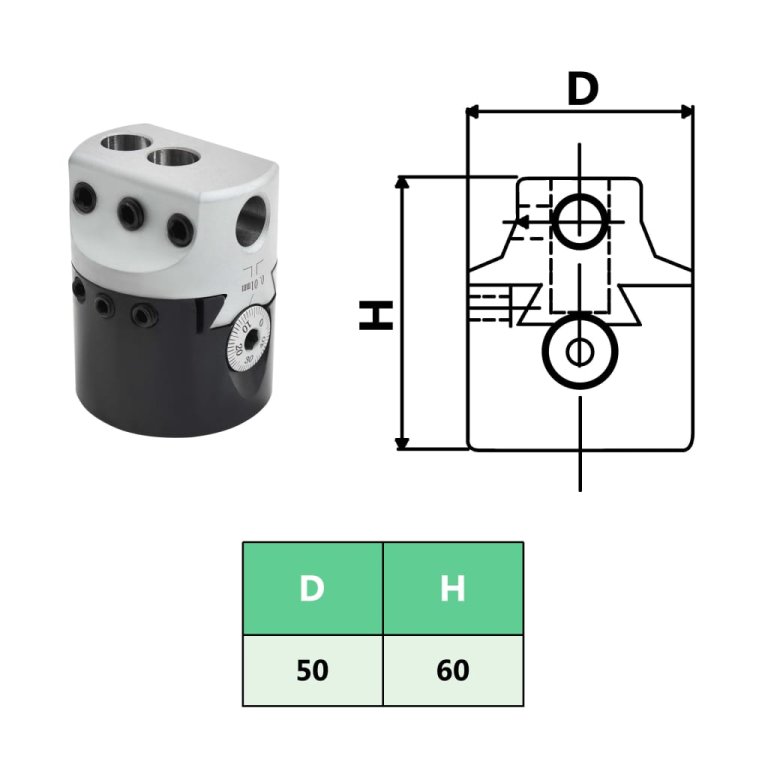 Cap de alezare 50 mm coadă de alezare MT3 pentru frezare strung