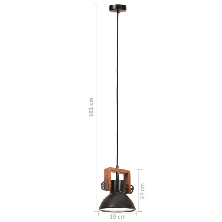 Lampă suspendată industrială, negru, 19 cm, 25 W, E27, rotund