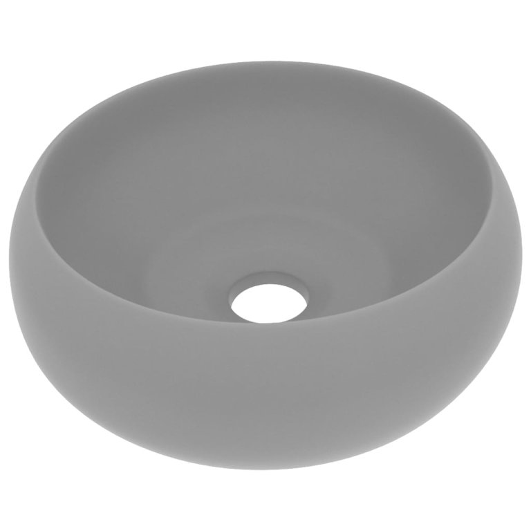 Chiuvetă baie lux gri deschis mat 40x15 cm ceramică rotund