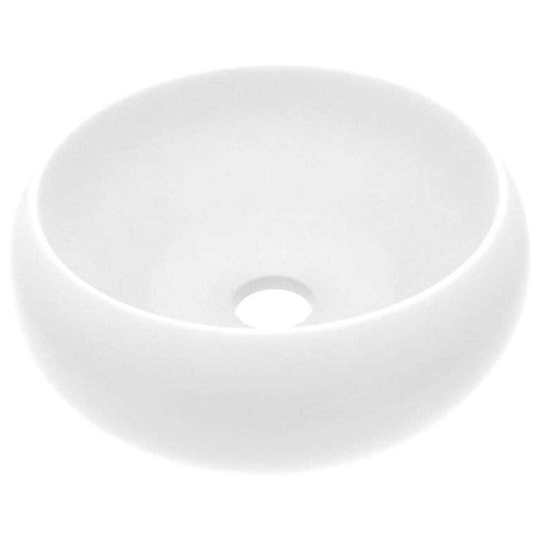 Chiuvetă de baie lux alb mat 40x15 cm ceramică rotund