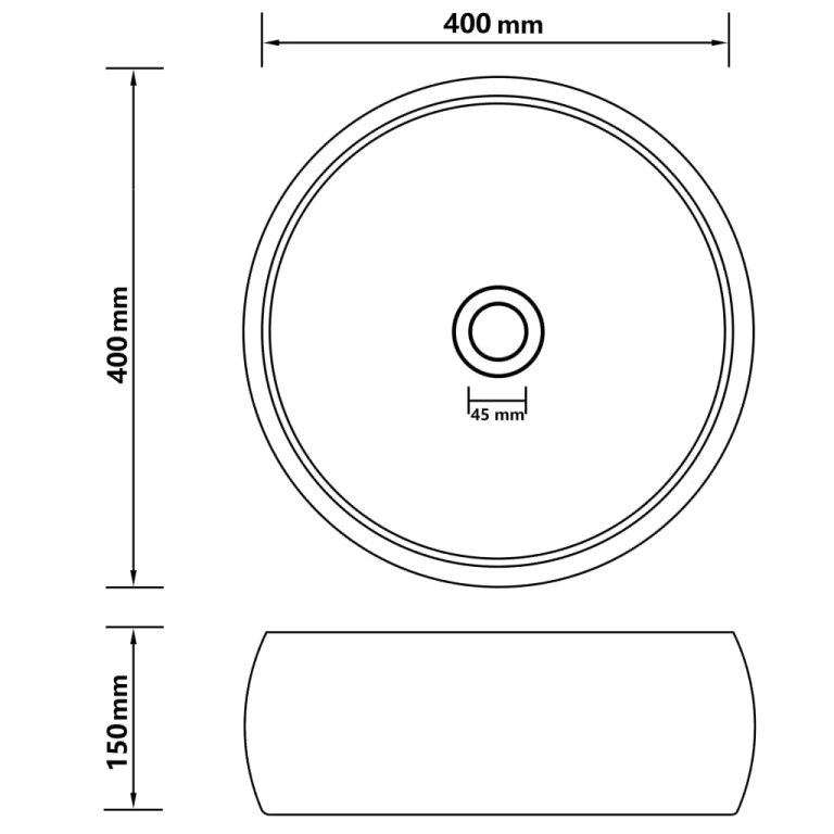 Chiuvetă de baie lux maro închis mat 40x15 cm ceramică rotund