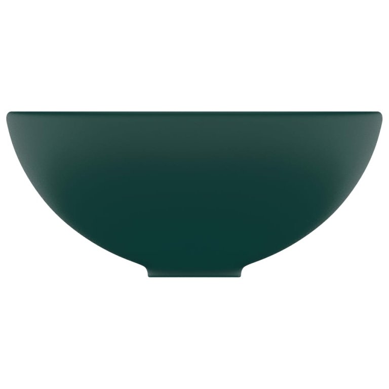 Chiuvetă baie lux verde închis mat 32,5x14 cm ceramică rotund