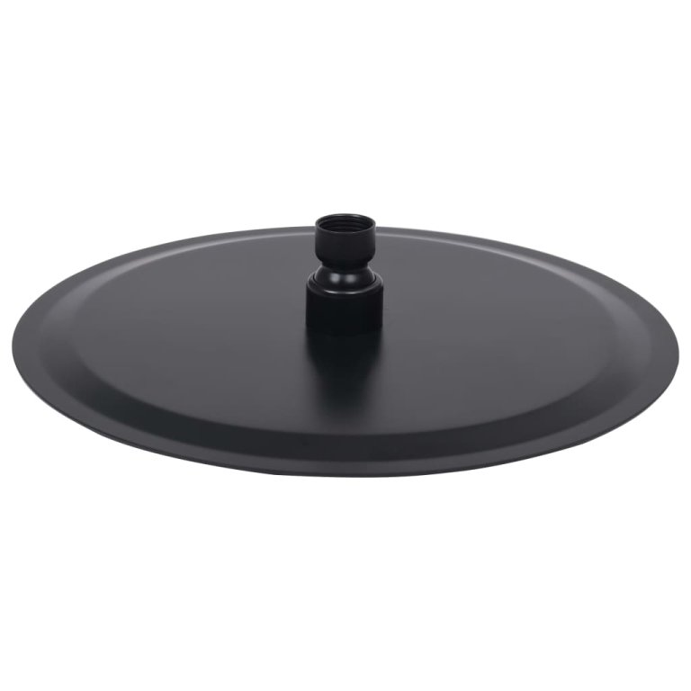 Cap de duș tip ploaie rotund, negru, 25 cm, oțel inoxidabil