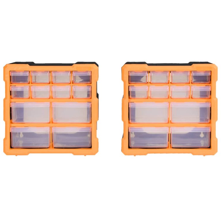 Organizatoare cu 12 sertare, 2 buc., 26,5 x 16 x 26 cm