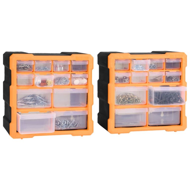 Organizatoare cu 12 sertare, 2 buc., 26,5 x 16 x 26 cm