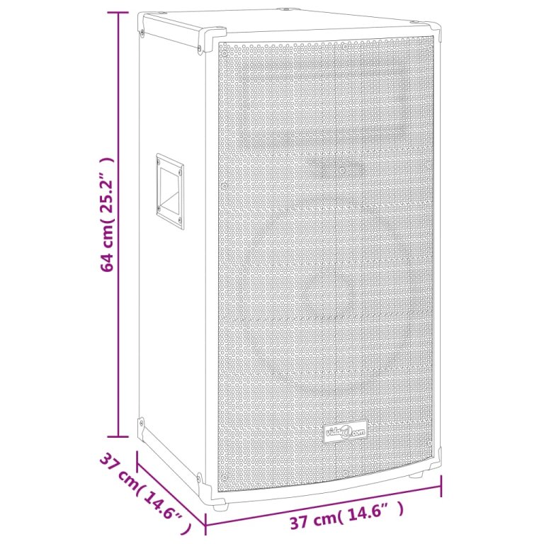 Boxă Hifi de scenă profesională pasivă negru 37x37x64cm 1000 W