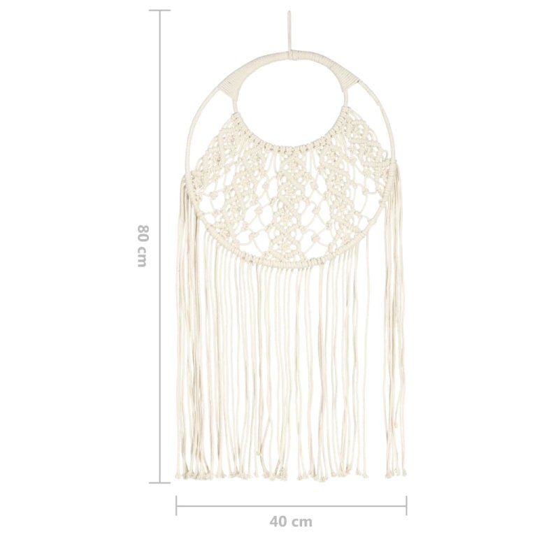 Cuier de perete din macrame, 40x80, bumbac