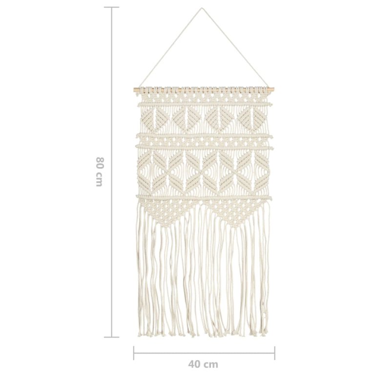 Cuier de perete macrame, 40x80, bumbac