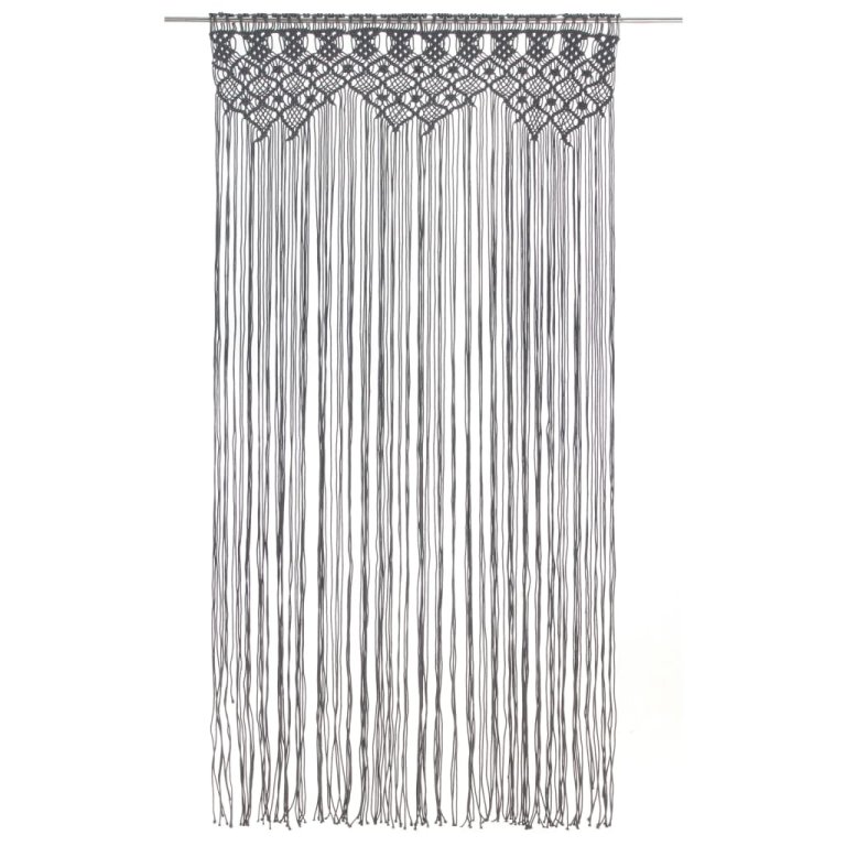 Perdea macrame, antracit, 140 x 240 cm, bumbac