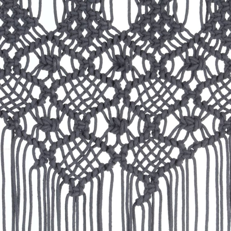 Perdea macrame, antracit, 140 x 240 cm, bumbac