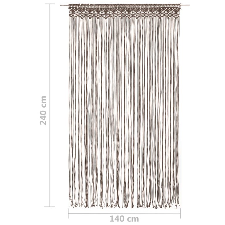 Perdea macrame, gri taupe,140 x 240 cm, bumbac