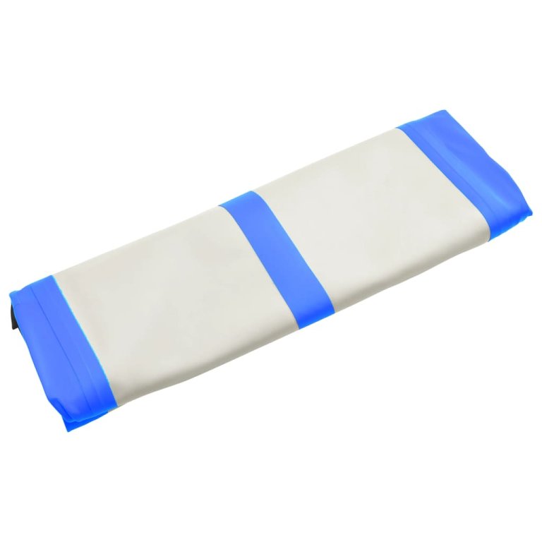 Saltea gimnastică gonflabilă cu pompă albastru 800x100x15cm PVC