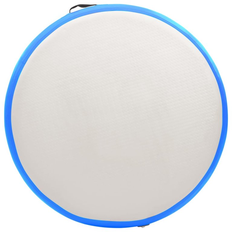 Saltea gimnastică gonflabilă cu pompă albastru 100x100x10cm PVC