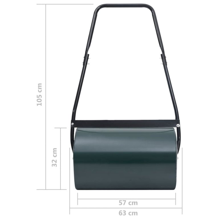 Tăvălug de gazon, verde și negru, 63 cm, 50 L