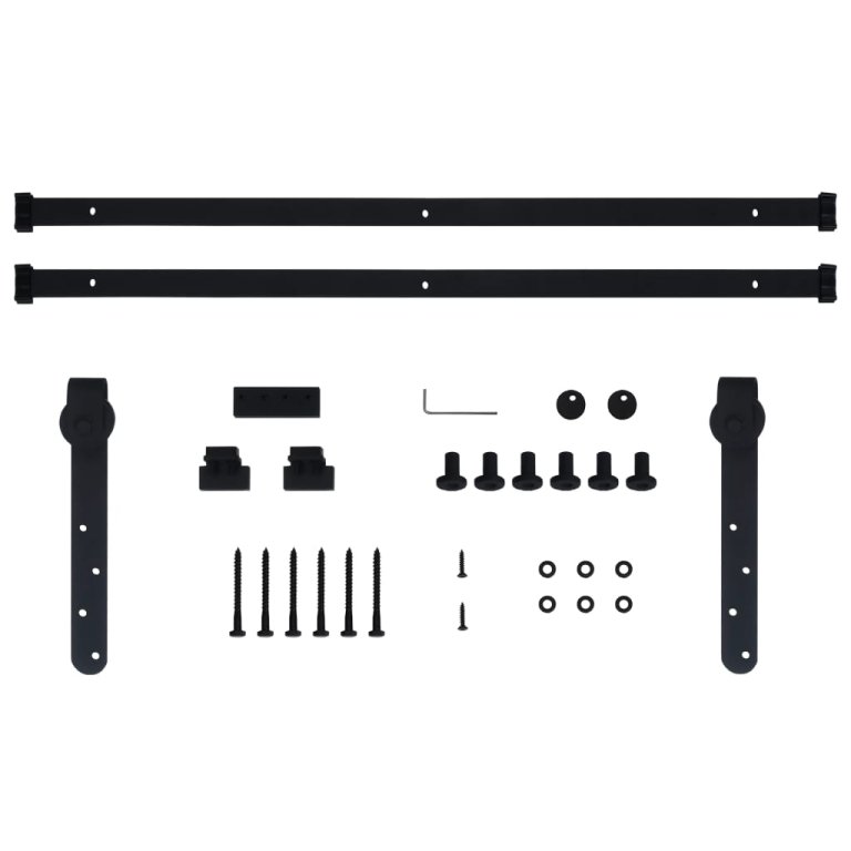 Set glisare ușă mini pentru dulap, oțel carbon, 183 cm