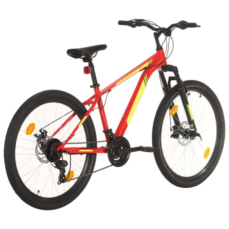 Bicicletă montană cu 21 viteze, roată 27,5 inci, roșu, 38 cm