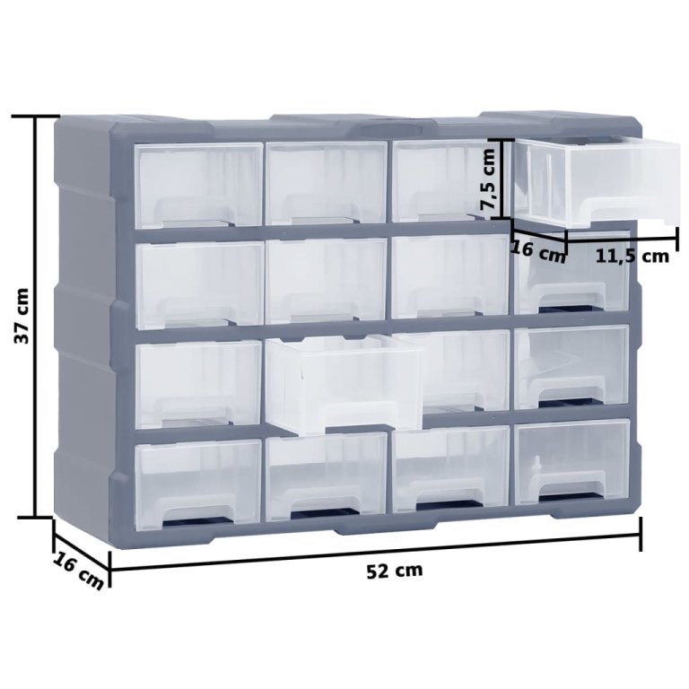 Organizator cu 16 sertare medii, 52x16x37 cm