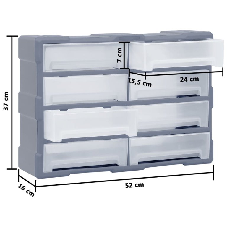 Organizator cu 8 sertare mari, 52x16x37 cm