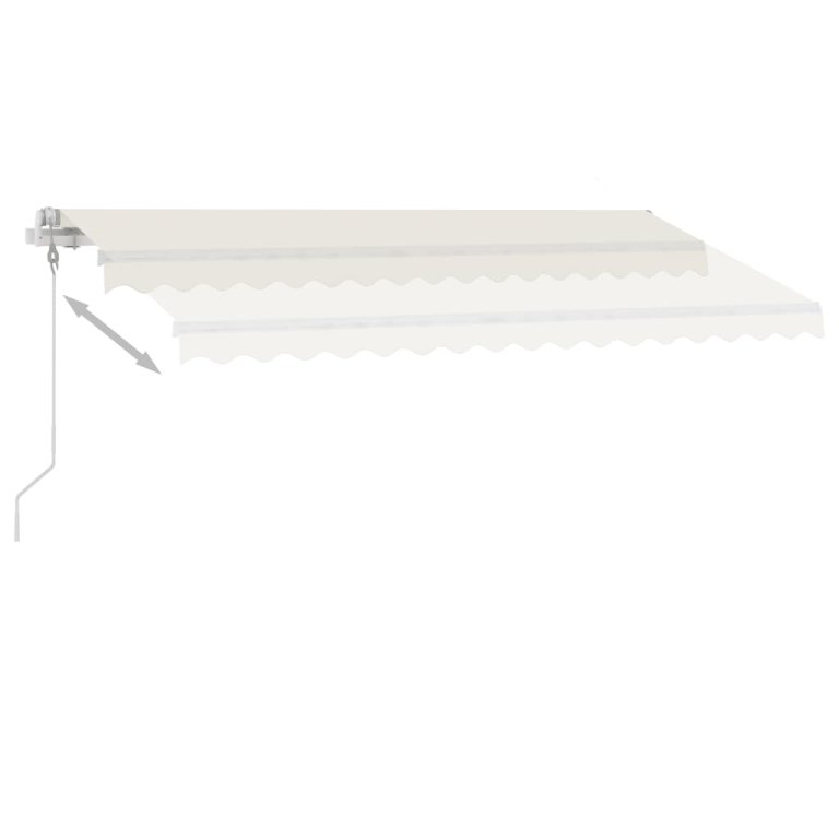 Copertină automată cu senzor vânt & LED, crem, 400x350 cm