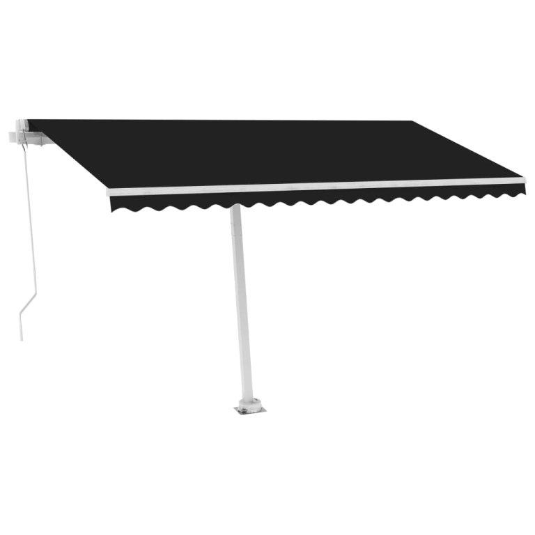 Copertină retractabilă manual cu LED, antracit, 400x350 cm