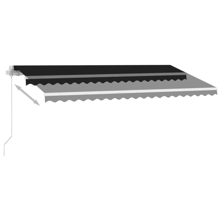 Copertină retractabilă manual cu LED, antracit, 400x350 cm