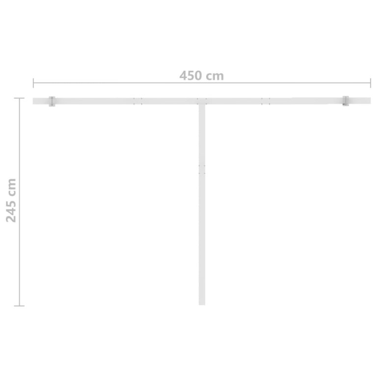 Copertină retractabilă manual cu LED, albastru & alb 400x300 cm