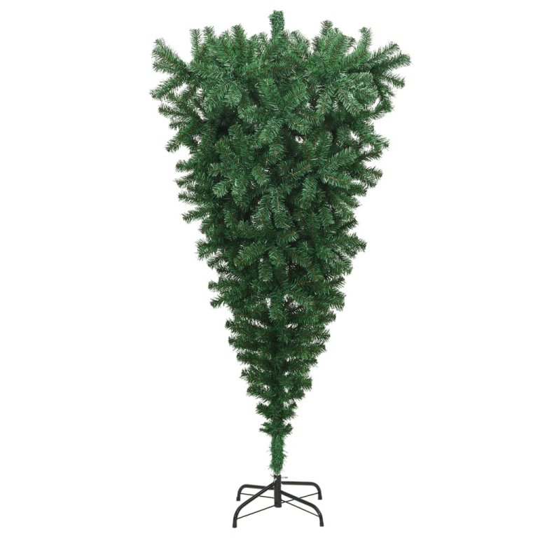 Pom de Crăciun artificial inversat, cu suport, verde, 180 cm