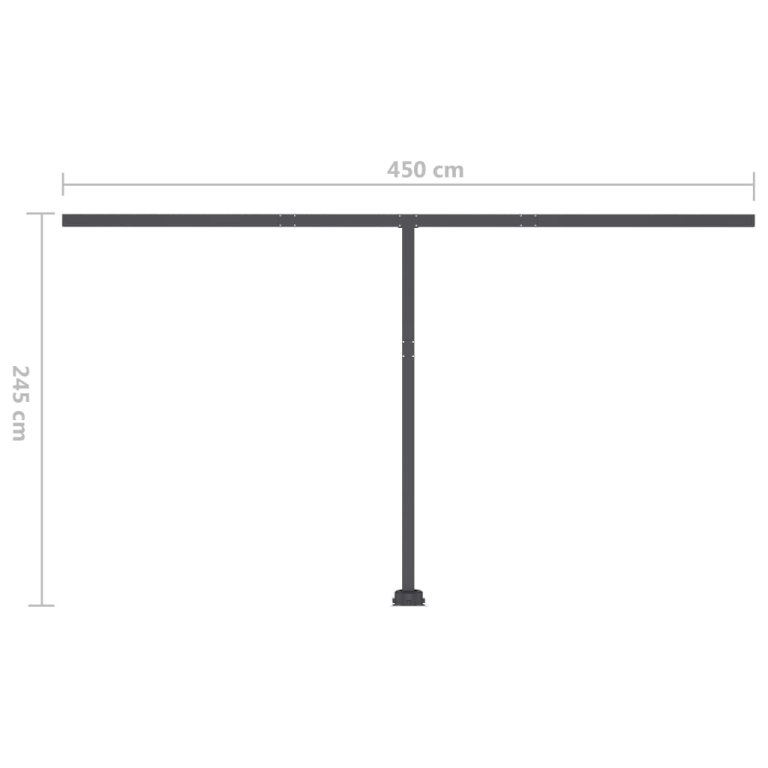 Copertină autonomă retractabilă manual albastru&alb 450x300 cm