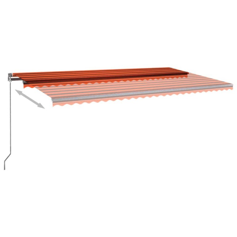 Copertină retractabilă automat portocaliu & maro 600x300 cm