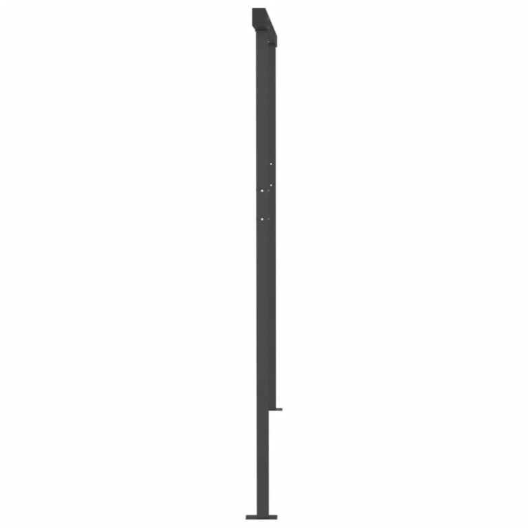 Copertină retractabilă manual, cu stâlpi, albastru/alb 4,5x3 m