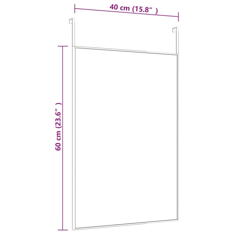 Oglindă pentru ușă, auriu, 40x60 cm, sticlă și aluminiu