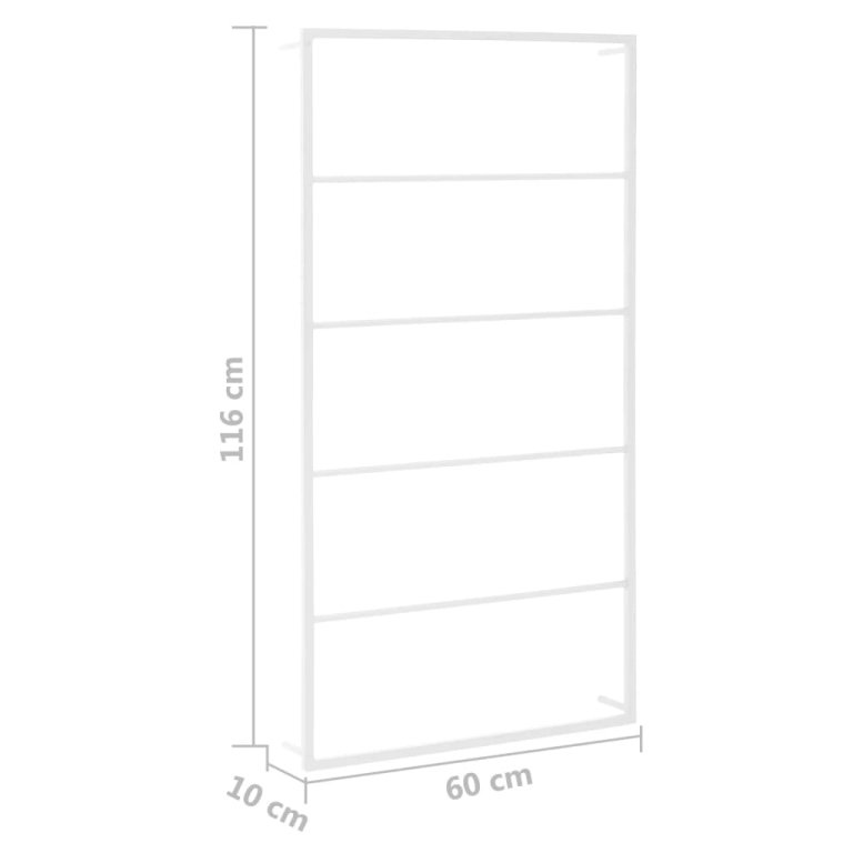 Suport de prosoape, alb, 60x10x116 cm, oțel