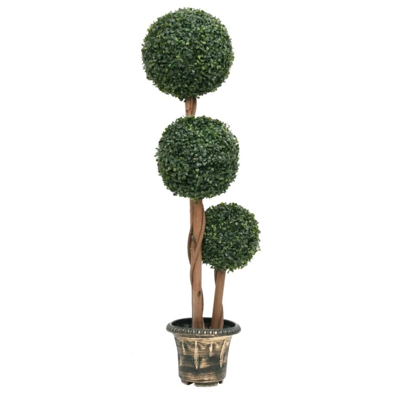 Plantă artificială cimișir cu ghiveci verde 119cm formă minge