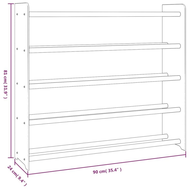 Pantofar, maro, 90x24x81 cm, lemn compozit