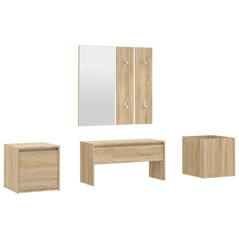 Set de mobilier pentru hol, stejar sonoma, lemn prelucrat