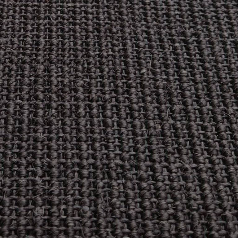 Covor din sisal natural, negru, 80x250 cm