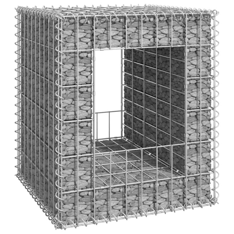 Stâlp coș gabion, 50x50x60 cm, fier