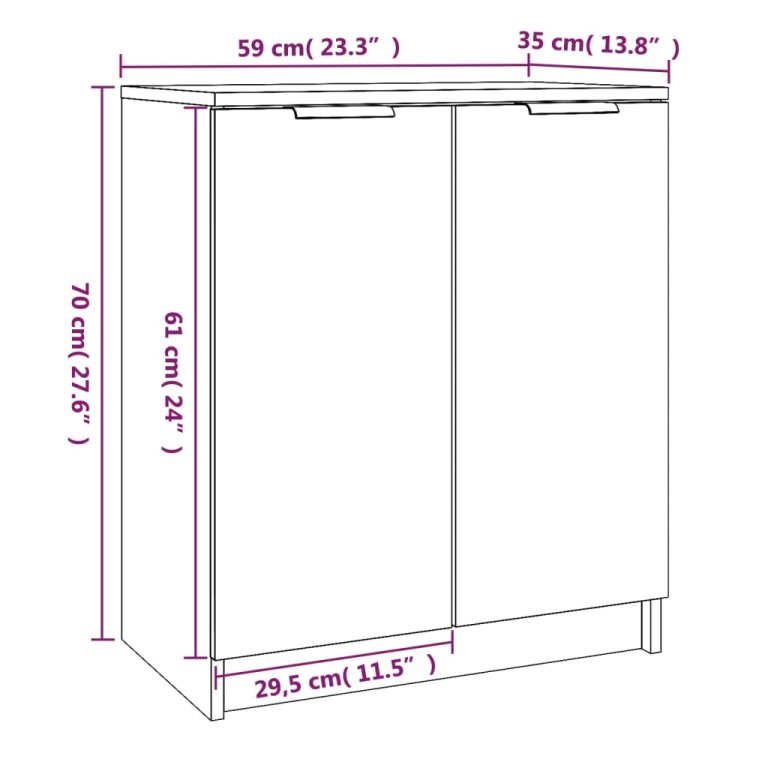 Pantofar, alb extralucios, 59x35x70 cm, lemn prelucrat