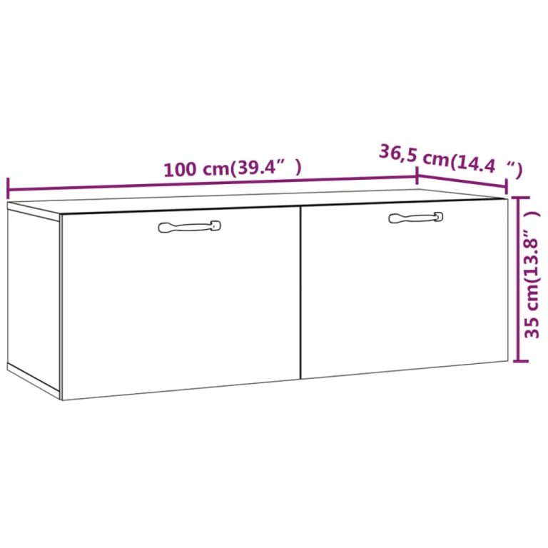 Dulap de perete, stejar sonoma, 100x36,5x35 cm, lemn prelucrat