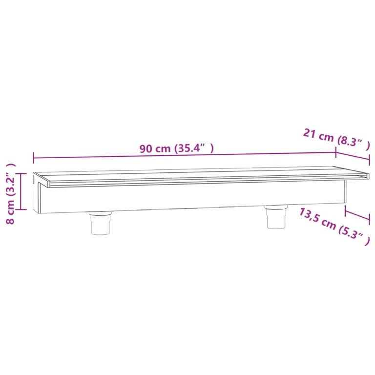 Deversor de cascadă cu LED-uri RGB, acrilic, 90 cm