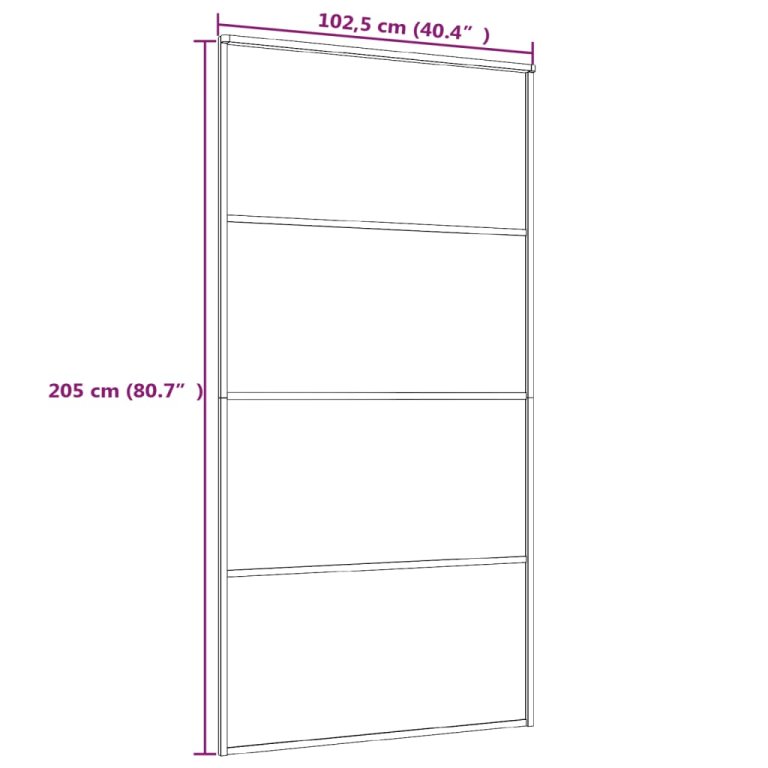 Ușă glisantă, alb, 102,5x205 cm, sticlă ESG și aluminiu