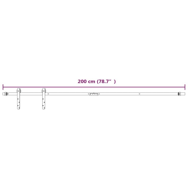 Set glisare mini ușă pentru dulap, alb, oțel carbon, 200 cm