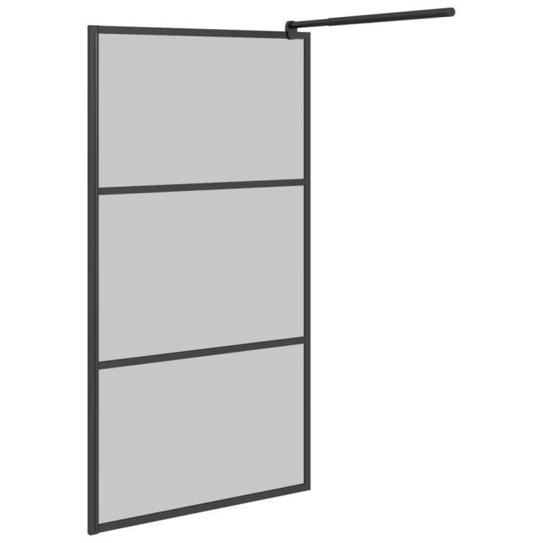 Paravan duș walk-in negru 115x195 cm sticlă ESG culoare închisă