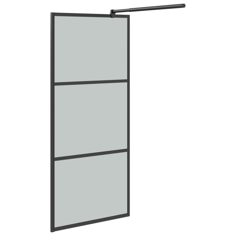 Paravan duș walk-in negru 90x195 cm sticlă ESG culoare închisă