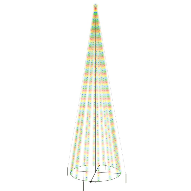 Brad de Crăciun conic, 1134 LED-uri, multicolor, 230x800 cm